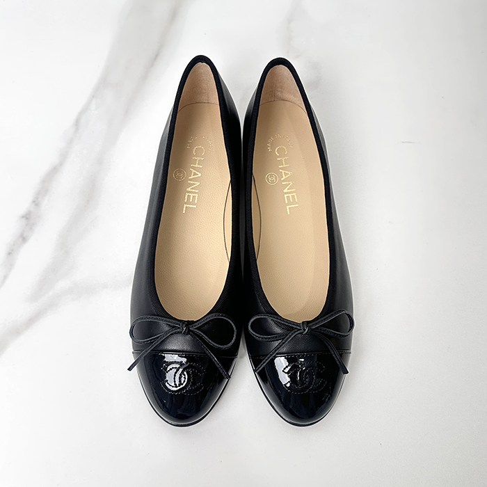 シャネルレディース CCLOGO ラムスキン バレリーナ フラット - chs876x