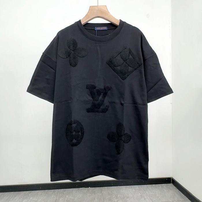 ルイヴィトン メンズ ラウンドネック半袖Tシャツ -  Round- lvc6555x