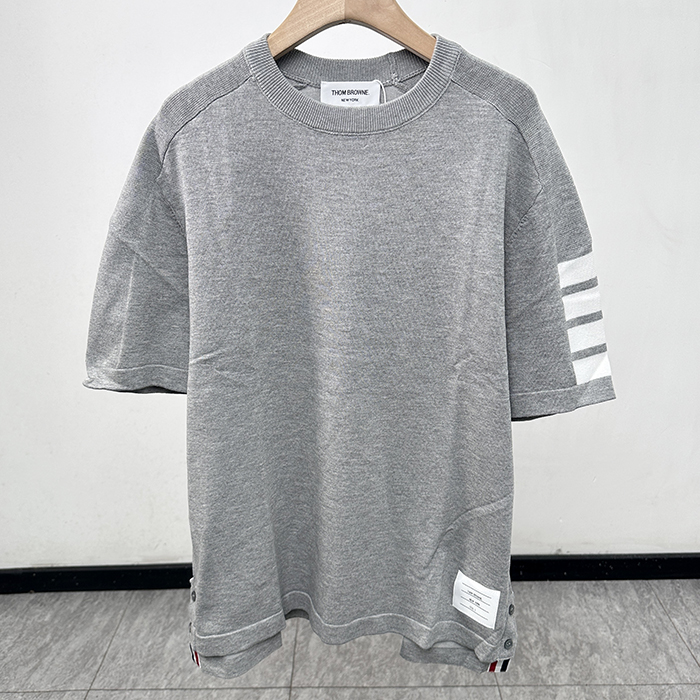 トムブラウン メンズ グレー 半袖Tシャツ - Gray  - thc53x