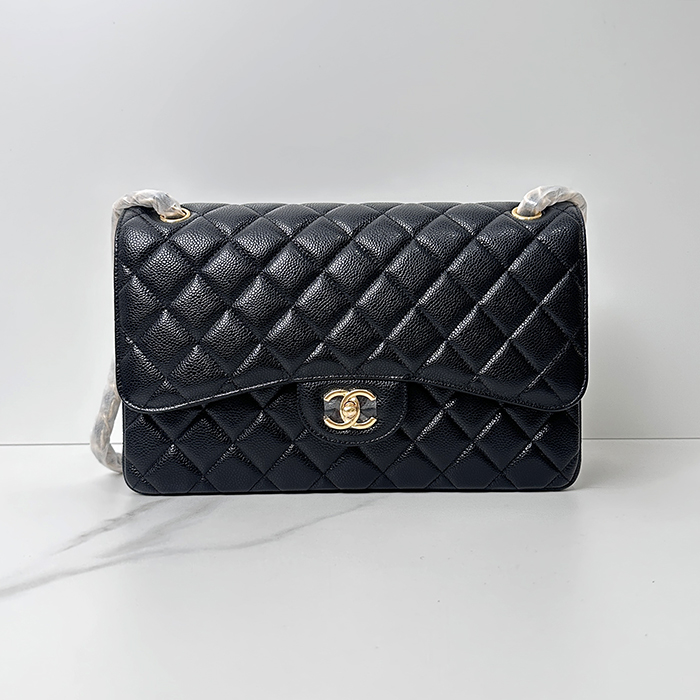 シャネルキャビア クラシック ミディアム/ラージ フラップ バッグ -Large CHAB1499