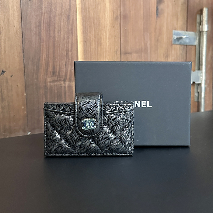  シャネルレディース アコーディオン カードケース ブラック  - dd730x