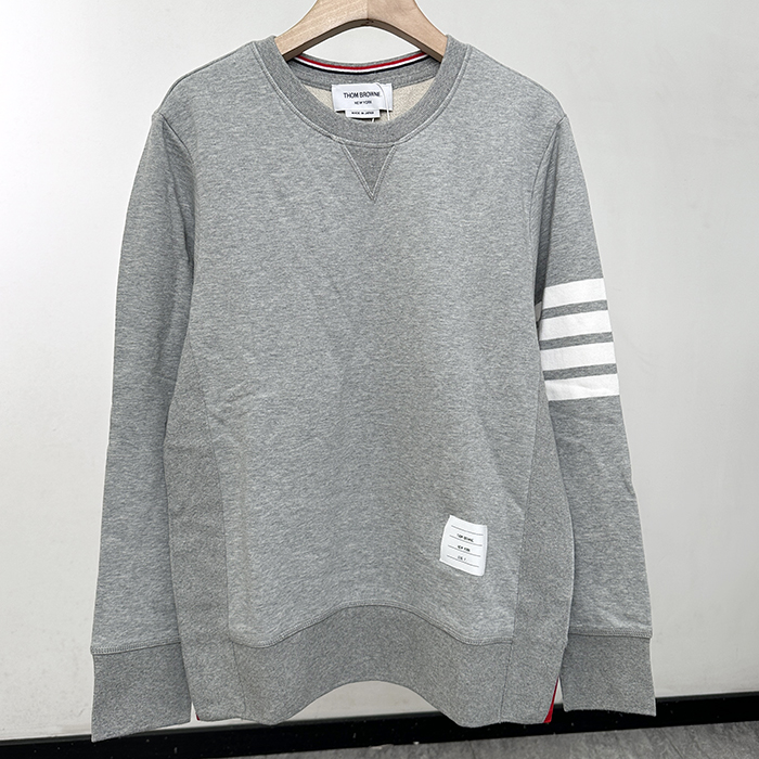 トムブラウンユニセックス クルーネック 長袖Tシャツ Thom0973x.Size(s - 3xl).グレー