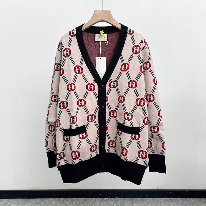 グッチ メンズ Vネック ブラック カーディガン - - gu167x