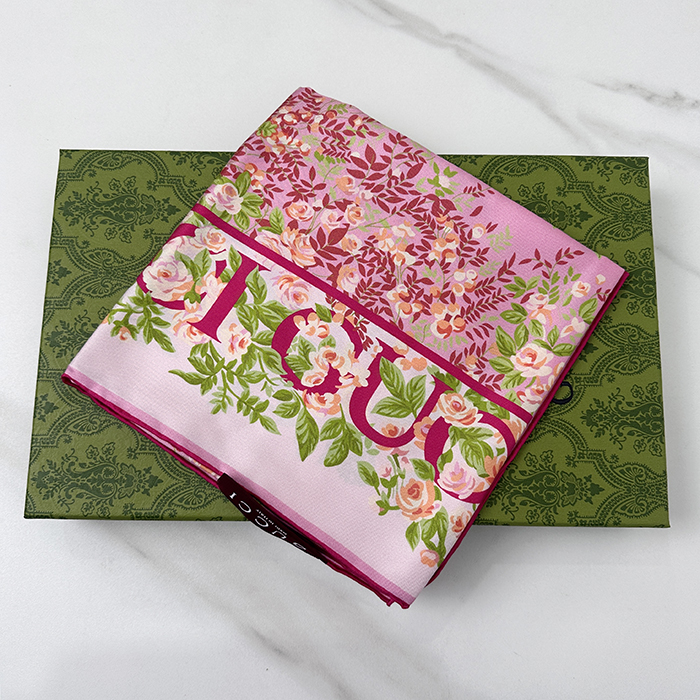 グッチ レディース シルク スクエアショール - Silk Square Shawl - acc5445x