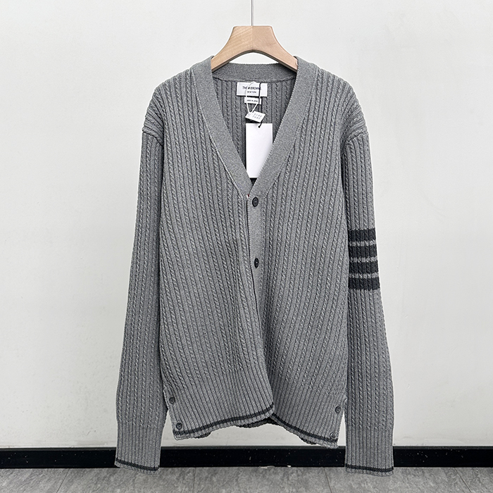 トムブラウン メンズ Vネック カーディガン -   - thc8264x