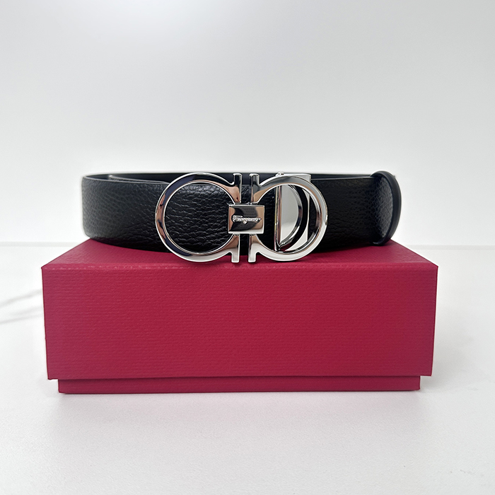 フェラガモ メンズ LOGOレザーベルト -  Leathe - FERBT0068