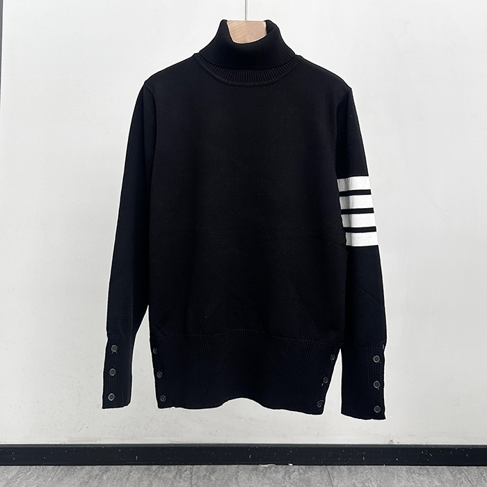 トムブラウン メンズ ブラック タートルニット - Knits - th137x