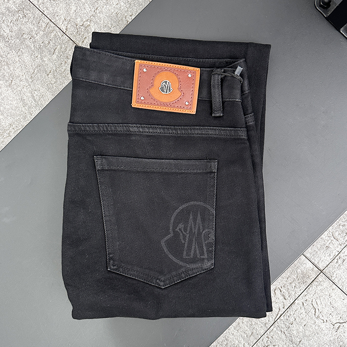 2025Denim -モンクレールメンズ カジュアル LOGO デニム パンツ Moc0854x.ブラック