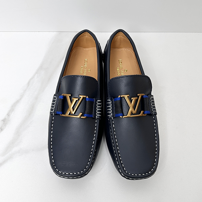 - ルイヴィトンメンズ レザーローファー LOUS0532,ブルー