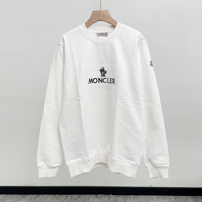 モンクレール メンズ ホワイト クルーネック スウェット - White  - cl143x