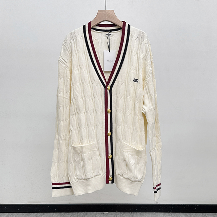 セリーヌ ユニセックス Vネック カーディガン - Celine  - cec8449x