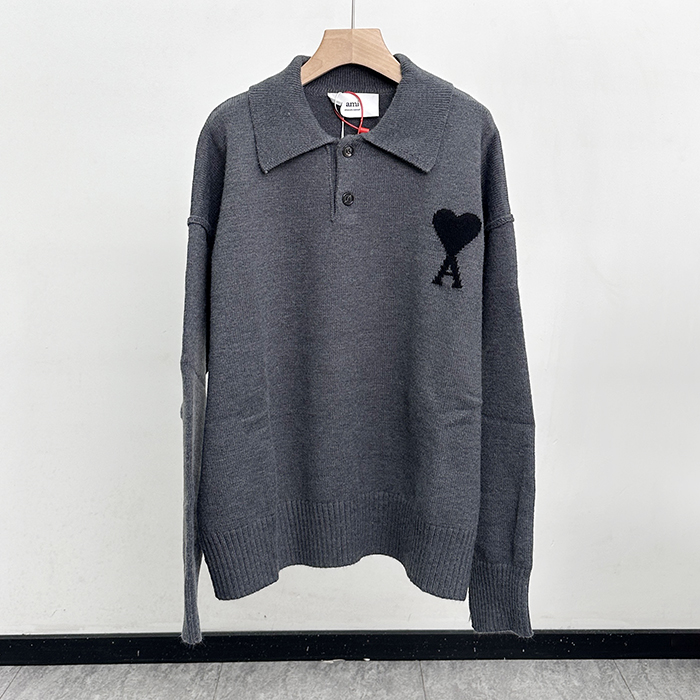アーミーユニセックス ポロ ニット - AmiPolo Knitwear - amc8504x