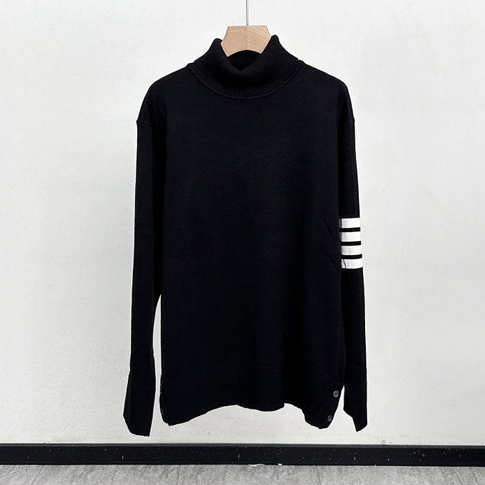 トムブラウン メンズ ブラック タートルニット - Knits - th137x