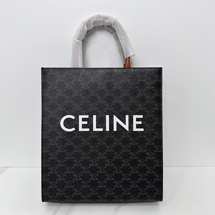 Vertical Cabas Canvas 20CM - セリーヌ バーティカル カバス キャンバス トート ショッパーバッグ ,193302-1,20CM,ブラウン