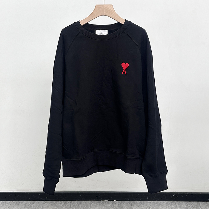 Ami LogoMan-to-man - アーミー2022 メンズ LOGO コットン スウェット Ami0180x Size(s - xl) ブラック