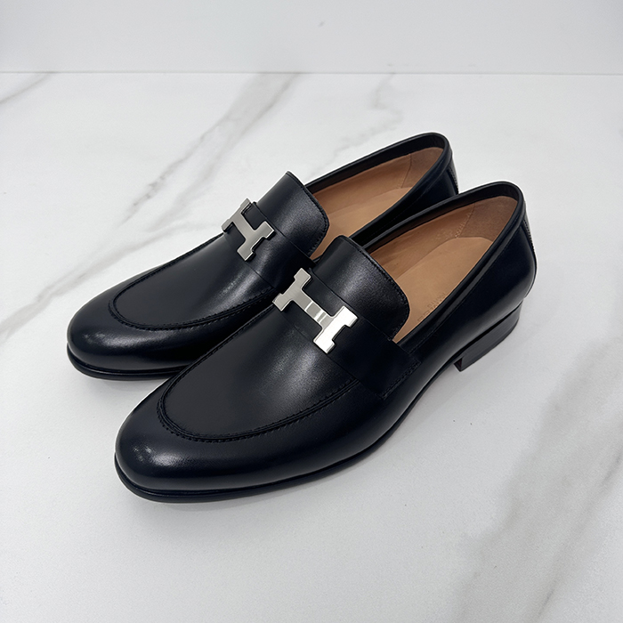  エルメス メンズ Paris ブラックローファー - - her0779x