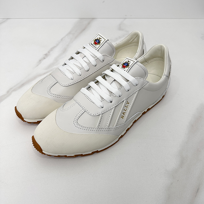 Bally  ,BALS0175 - バリー メンズレザースニーカーホワイト,ブラック