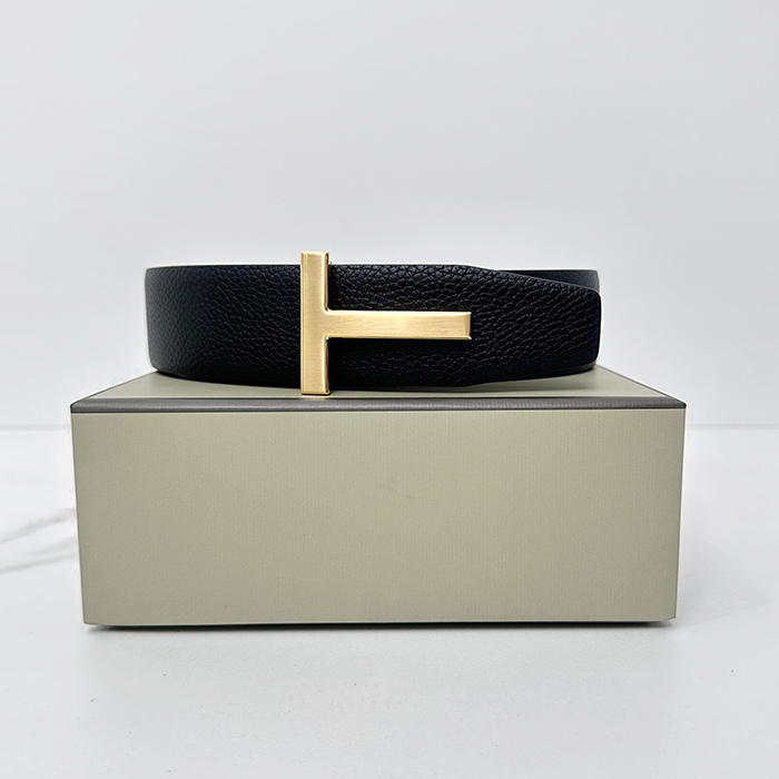 TomFord - トムフォードメンズレザーベルト TFBT0002.Size(4.0cm),ブラック