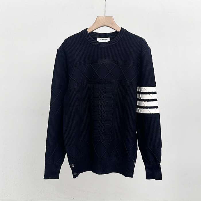 Strap   - トムブラウン メンズ ストラップ クルーネック セーター Thom01065x.Sizeブラック