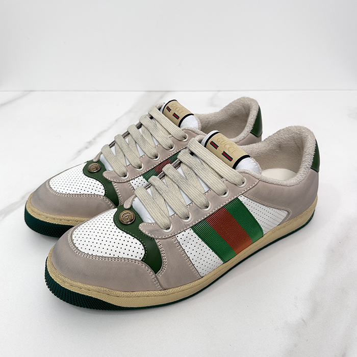 グッチ ユニセックス スクリーナーレザースニーカー 570442  -Green  - gu1037x