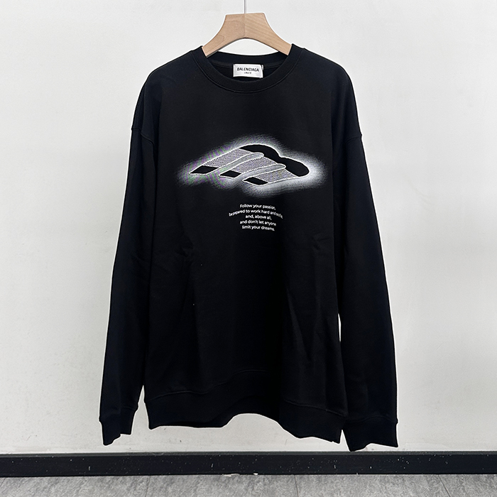 バレンシアガ メンズ ラウンドネック長袖Tシャツ -  Round- bac12166x