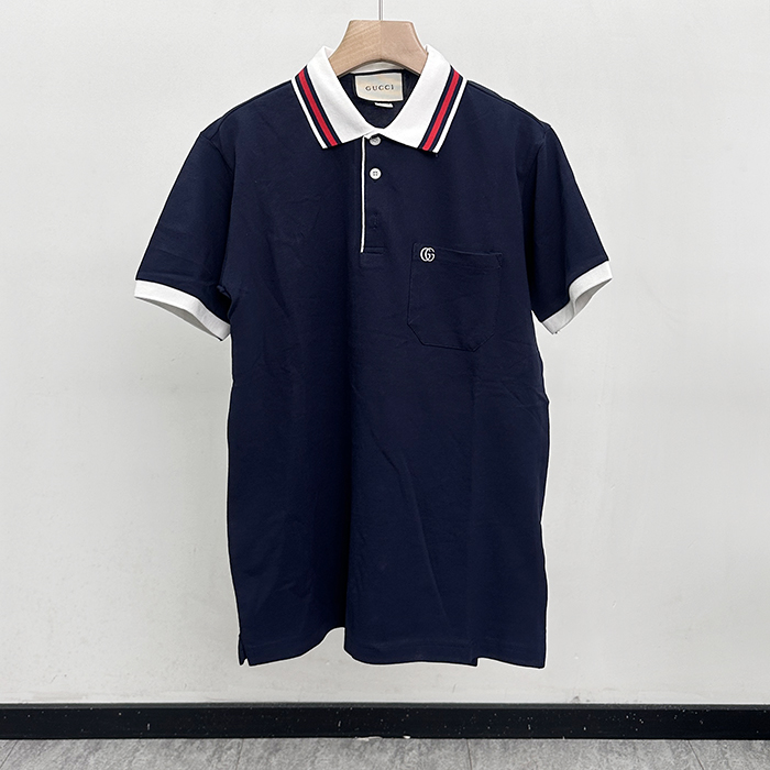 グッチ ユニセックス ネイビー 半袖Tシャツ -Short sleeved  - gu816x