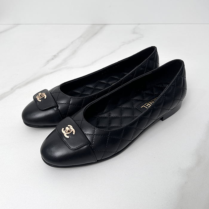シャネルレディース ブラック フラット -  Shoes - ch32x