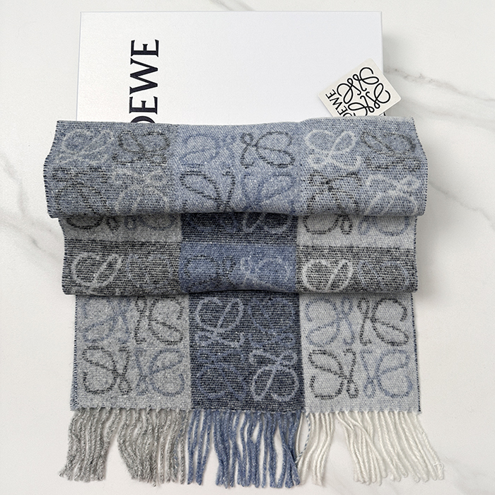 ロエベ ユニセックス グレー マフラー -Gray Muffler -acc2341x