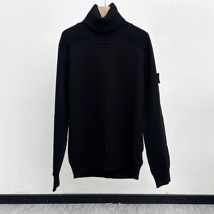 ストーンアイランド メンズ ブラック タートルネック ニット - Knits - sto0521x