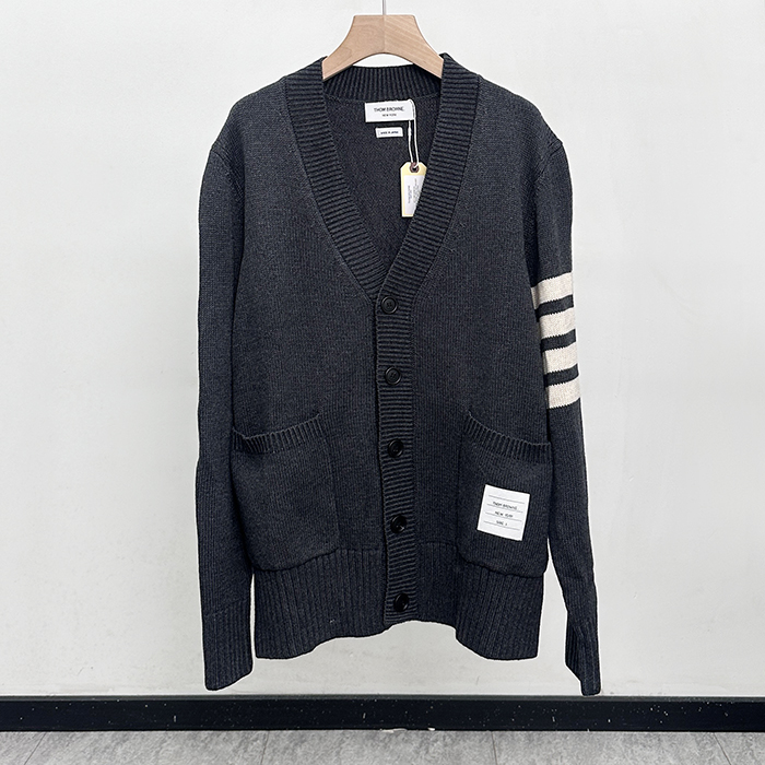 トムブラウン メンズ Vネック カーディガン -   - thc3074x