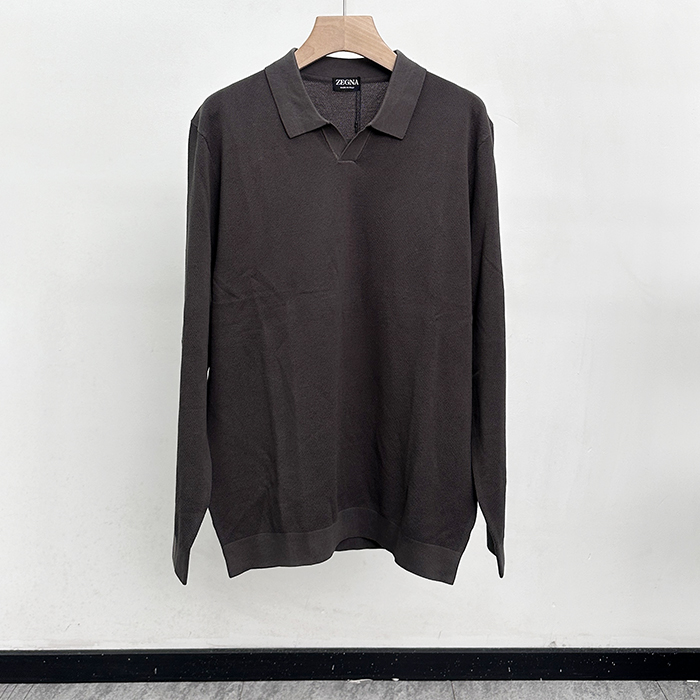 エルメネジルドゼニア メンズ ポロ 長袖Tシャツ -  Polo  - zec0244x