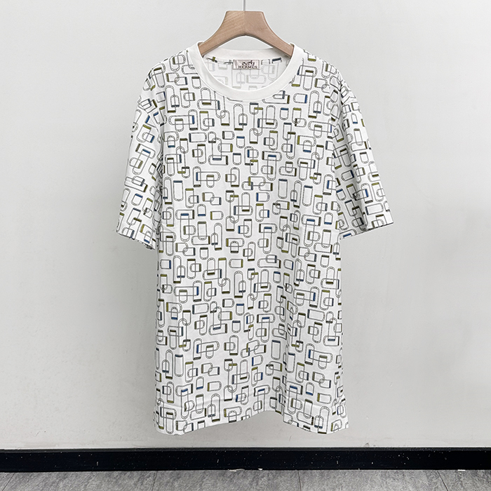 エルメス メンズ ラウンドネック半袖Tシャツ -  Round- hec13028x