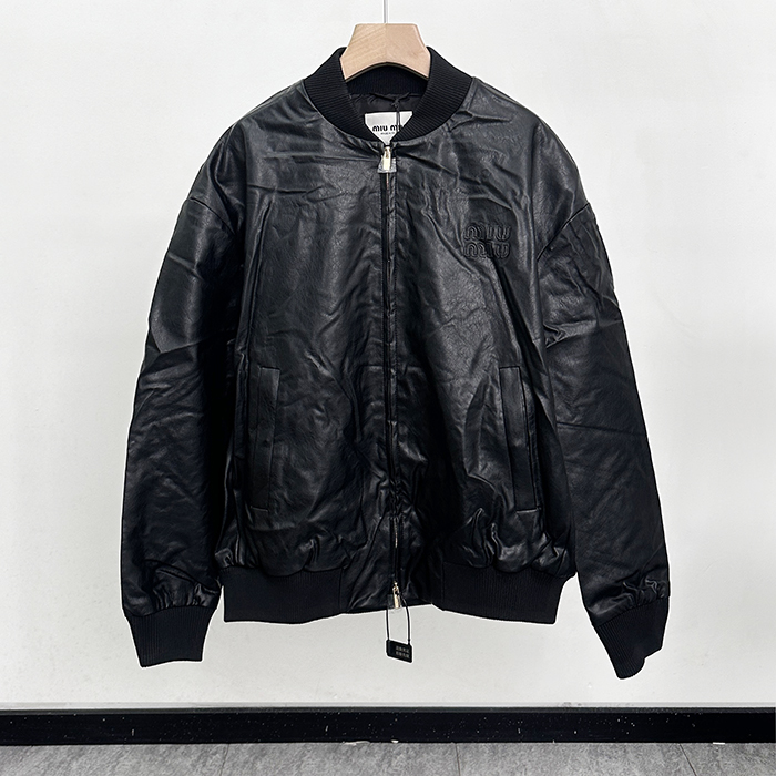 ミュウミュウ メンズ レザージャケット -mic8433x