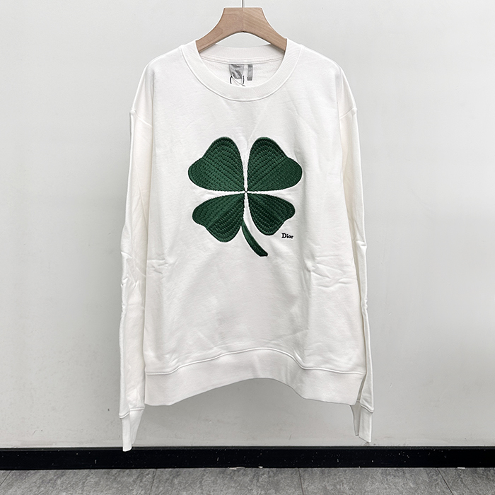 ディオール メンズ クローバー 刺繍 스웨트 シャツ -  Clover Embroidered shirt - dic13238x
