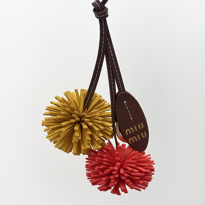 ミュウミュウ ユニセックス トリックレザー キーリング - MiuniuNapa  Trick - acc6426x