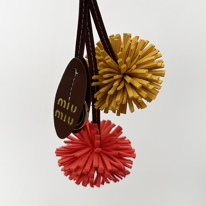 ミュウミュウ ユニセックス トリックレザー キーリング - MiuniuNapa  Trick - acc6426x