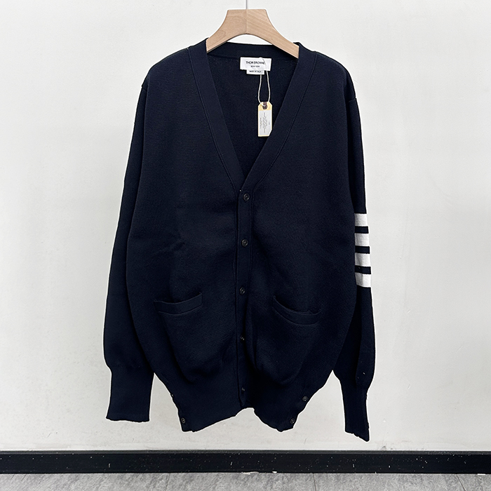 トムブラウン メンズ Vネック ネイビー カーディガン -  - thom0607x
