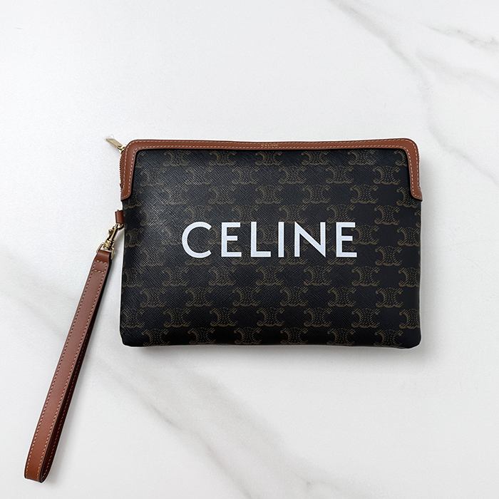 2019 Triomphe Canvasセリーヌトリオンフェ キャンバス クラッチバッグ,CELB0077,24CM,ブラウン