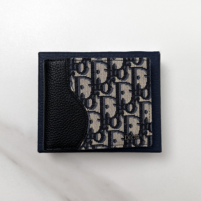 ディオール メンズ ネイビー 二つ折り財布 -  Half s - diw07x