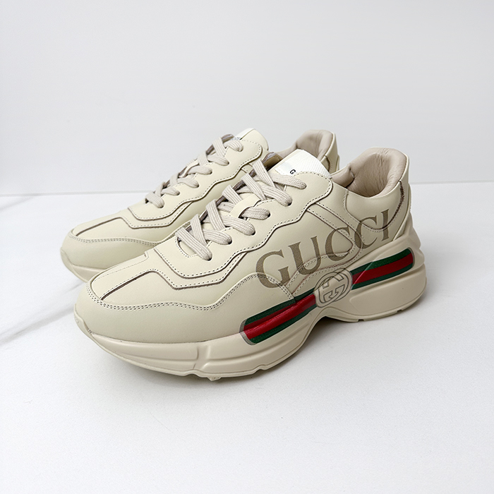 Lighten Print  Sneackers - グッチ ライトン gucci プリント レザー スニーカー Guc0376x.ベージュ