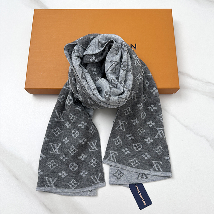 ルイヴィトン レイキャビク カシミア グレー マフラー - lv160x