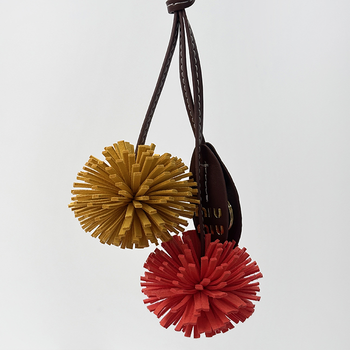 ミュウミュウ ユニセックス トリックレザー キーリング - MiuniuNapa  Trick - acc6426x