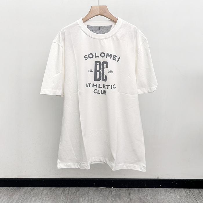 ブルネロクチネリ メンズ ラウンドネックTシャツ -  Cucinelli Round- brc13323x