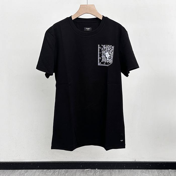 フェンディ メンズ ラウンドネック半袖Tシャツ - Round- fec12861x