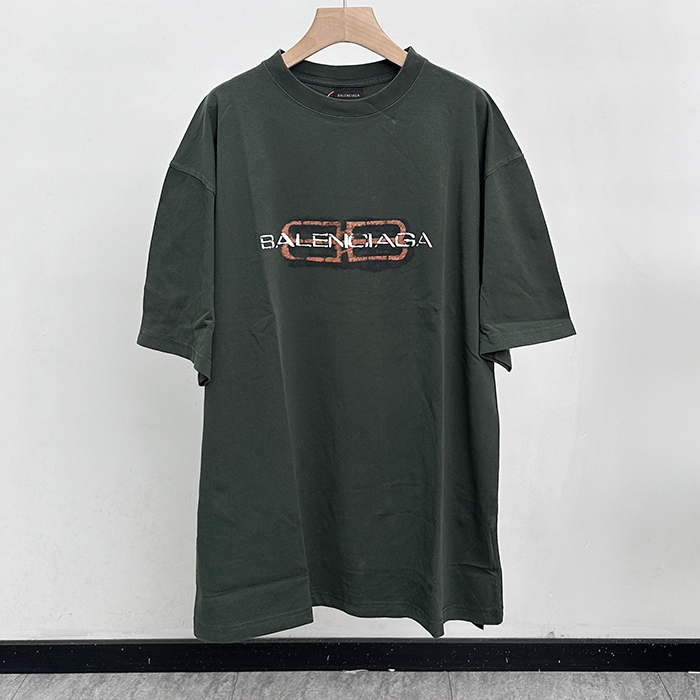 バレンシアガ メンズ ラウンドネック半袖Tシャツ -  Round- bac12889x