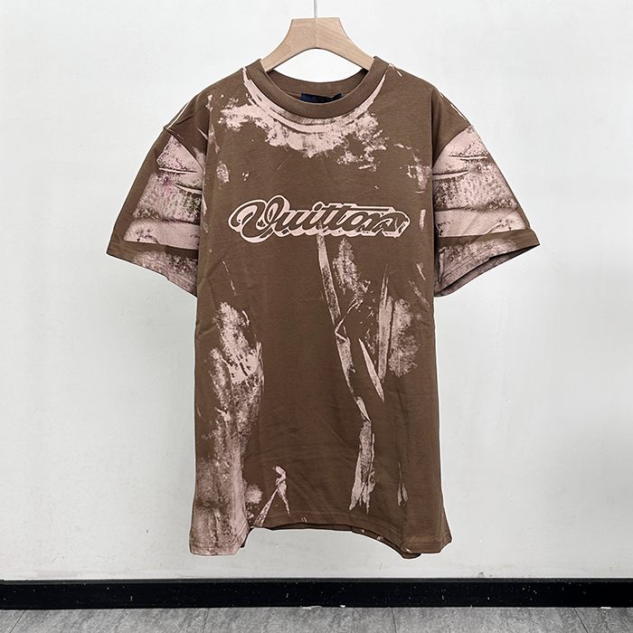 ルイヴィトン メンズ ラウンドネック半袖Tシャツ -  Round- lvc13100x