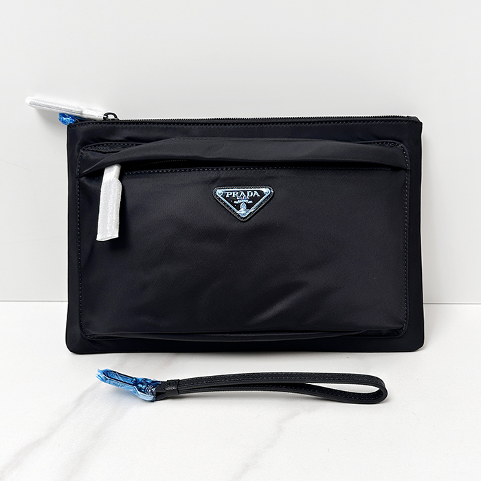 プラダ メンズ ナイロン ブラック クラッチバッグ - - pr262x