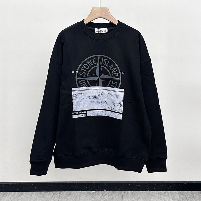/ Light Reflection Man-to-man - ストーンアイランド メンズ LOGO コットン スウェット Sto0365x Size(s - 2xl) ブラック