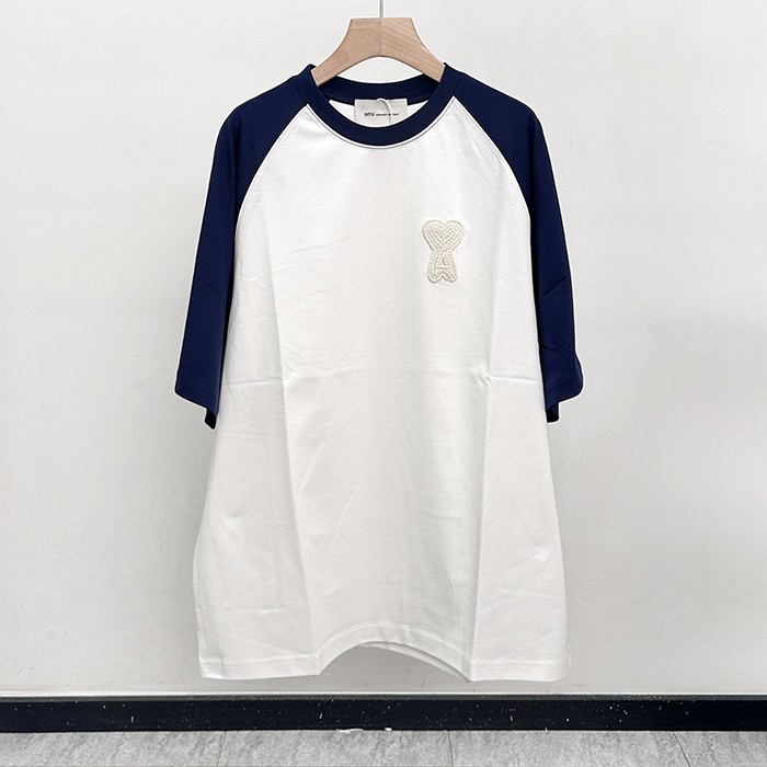 アーミーユニセックス ラウンドネック半袖Tシャツ - AmiRound- amc13402x