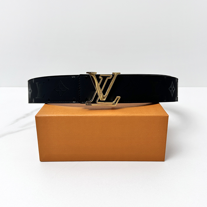  - ルイヴィトンメンズレザーベルト LOUBT0024.Size(3.8cm).ブラック